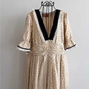 JessaKae Cream Maxi Dress with Black Accents